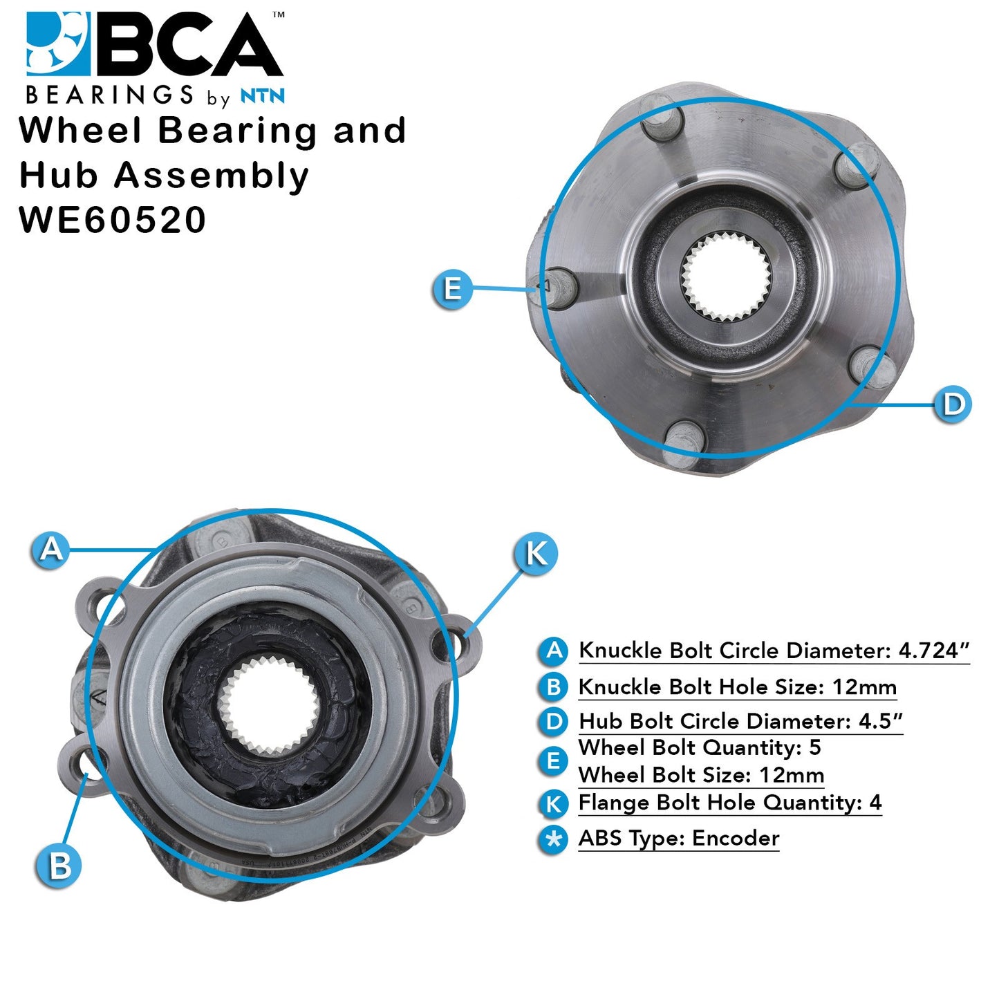 BCA Wheel Bearing and Hub Assembly WE60520