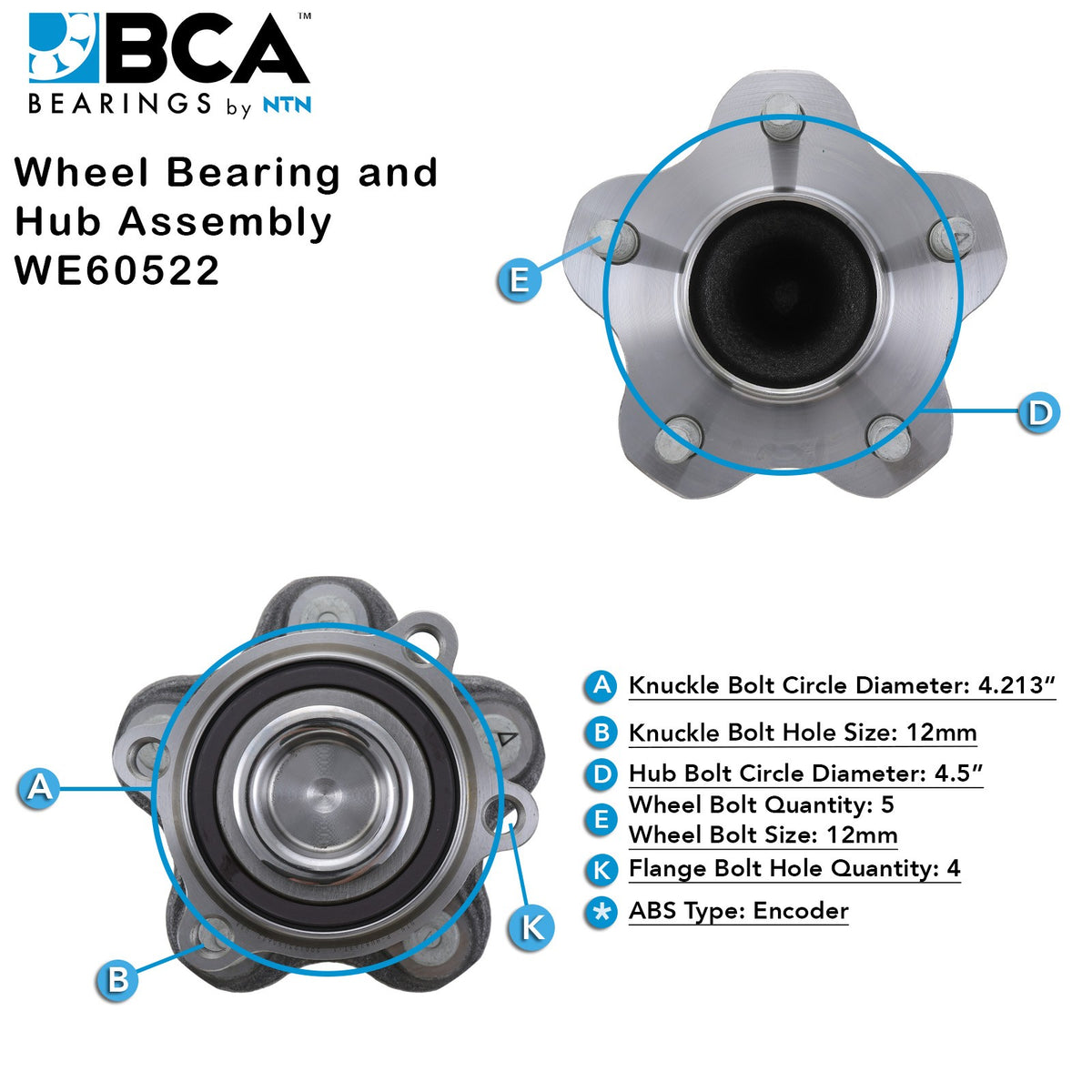 BCA Wheel Bearing and Hub Assembly WE60522