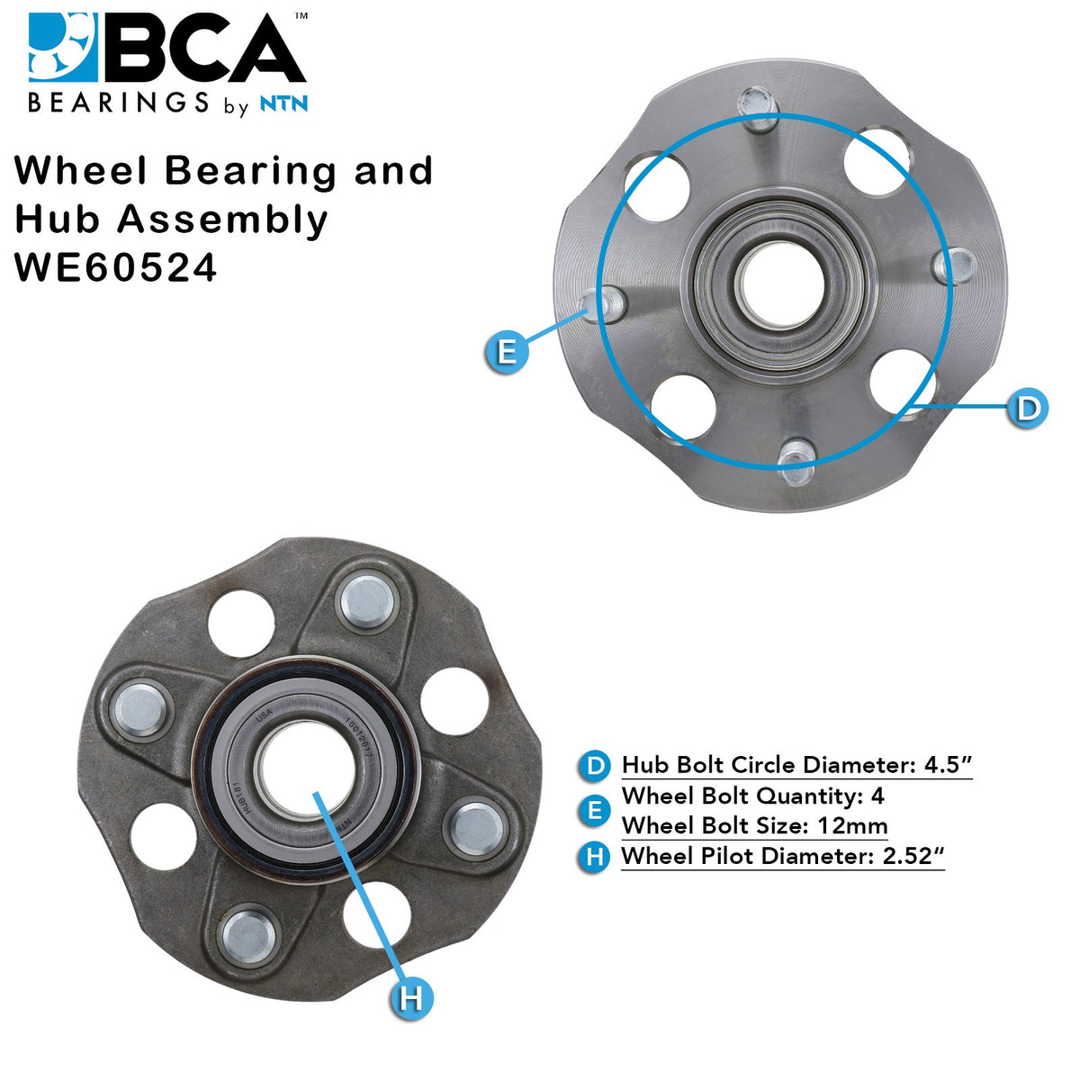 BCA Axle Bearing and Hub Assembly