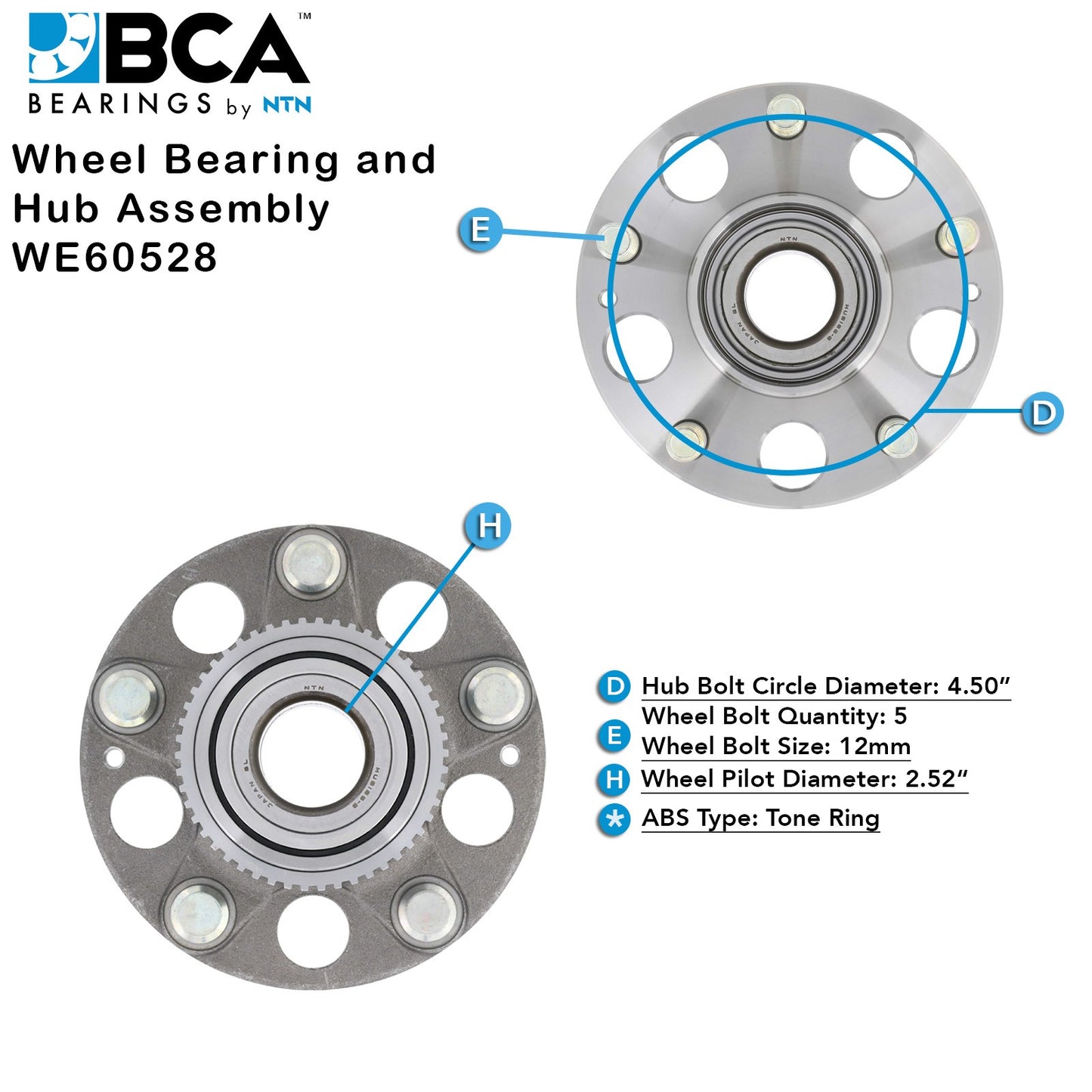 BCA Axle Bearing and Hub Assembly