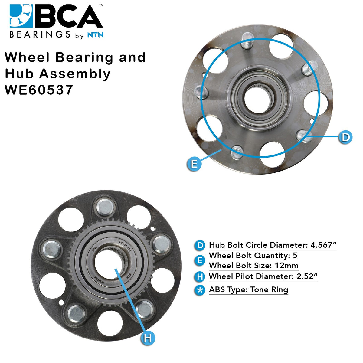 BCA Axle Bearing and Hub Assembly