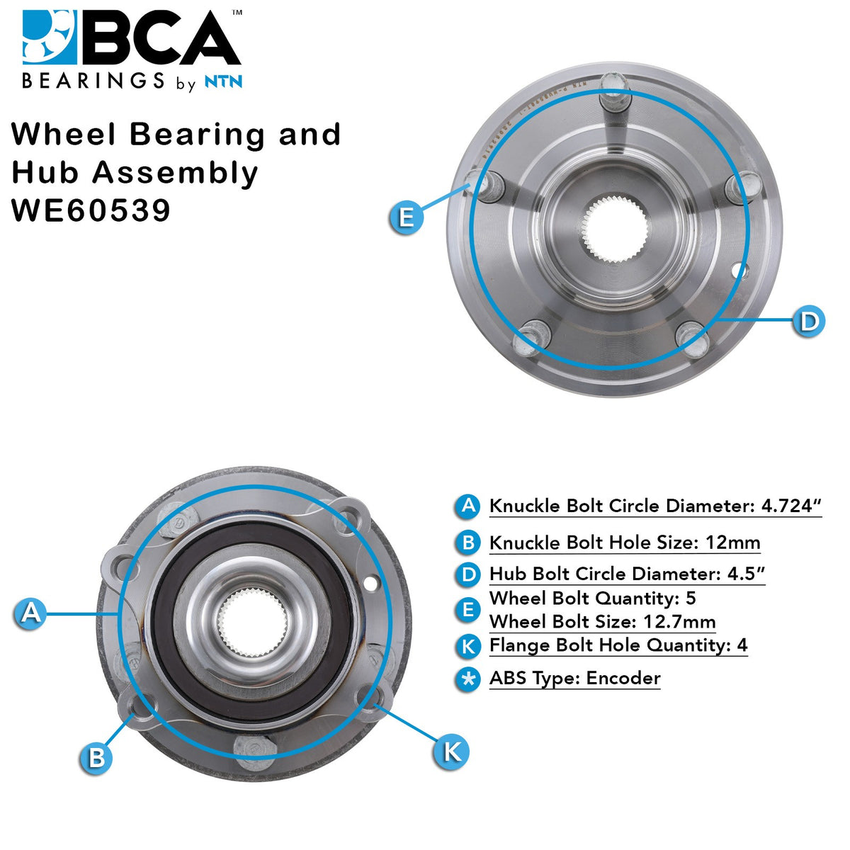 BCA Wheel Bearing and Hub Assembly WE60539