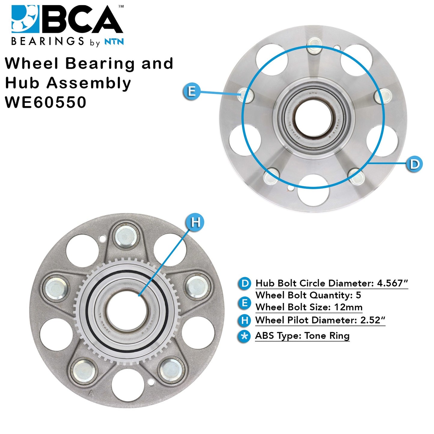 BCA Axle Bearing and Hub Assembly