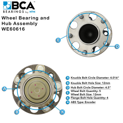 BCA Wheel Bearing and Hub Assembly WE60616