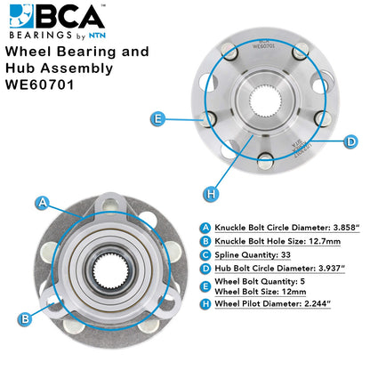 BCA Wheel Bearing and Hub Assembly WE60701