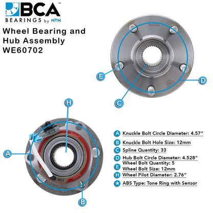 BCA Wheel Bearing and Hub Assembly WE60702