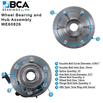 BCA Wheel Bearing and Hub Assembly WE60826