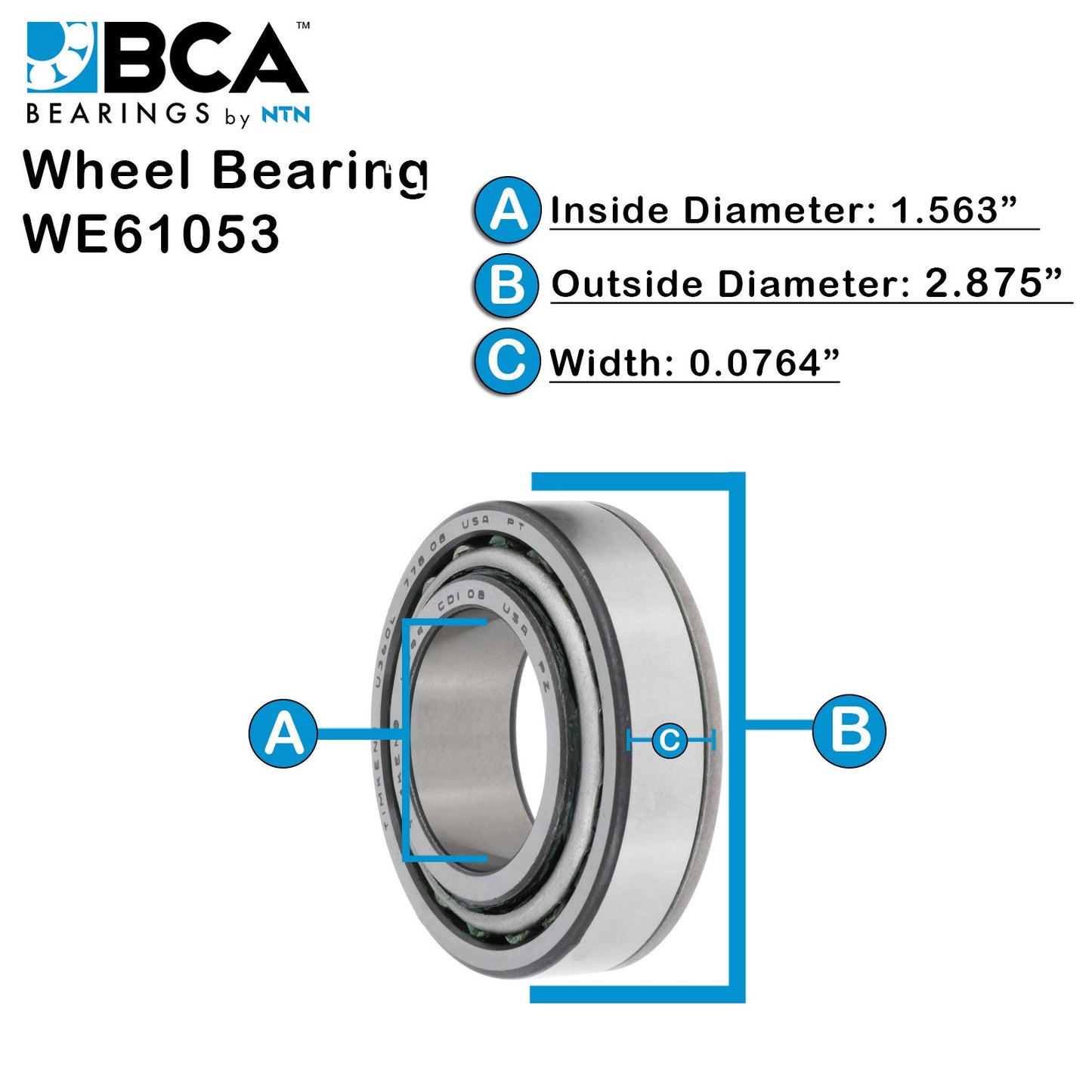 BCA Wheel Bearing and Race Set WE61053