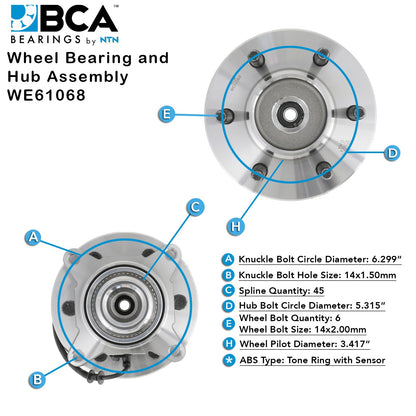 BCA Wheel Bearing and Hub Assembly WE61068