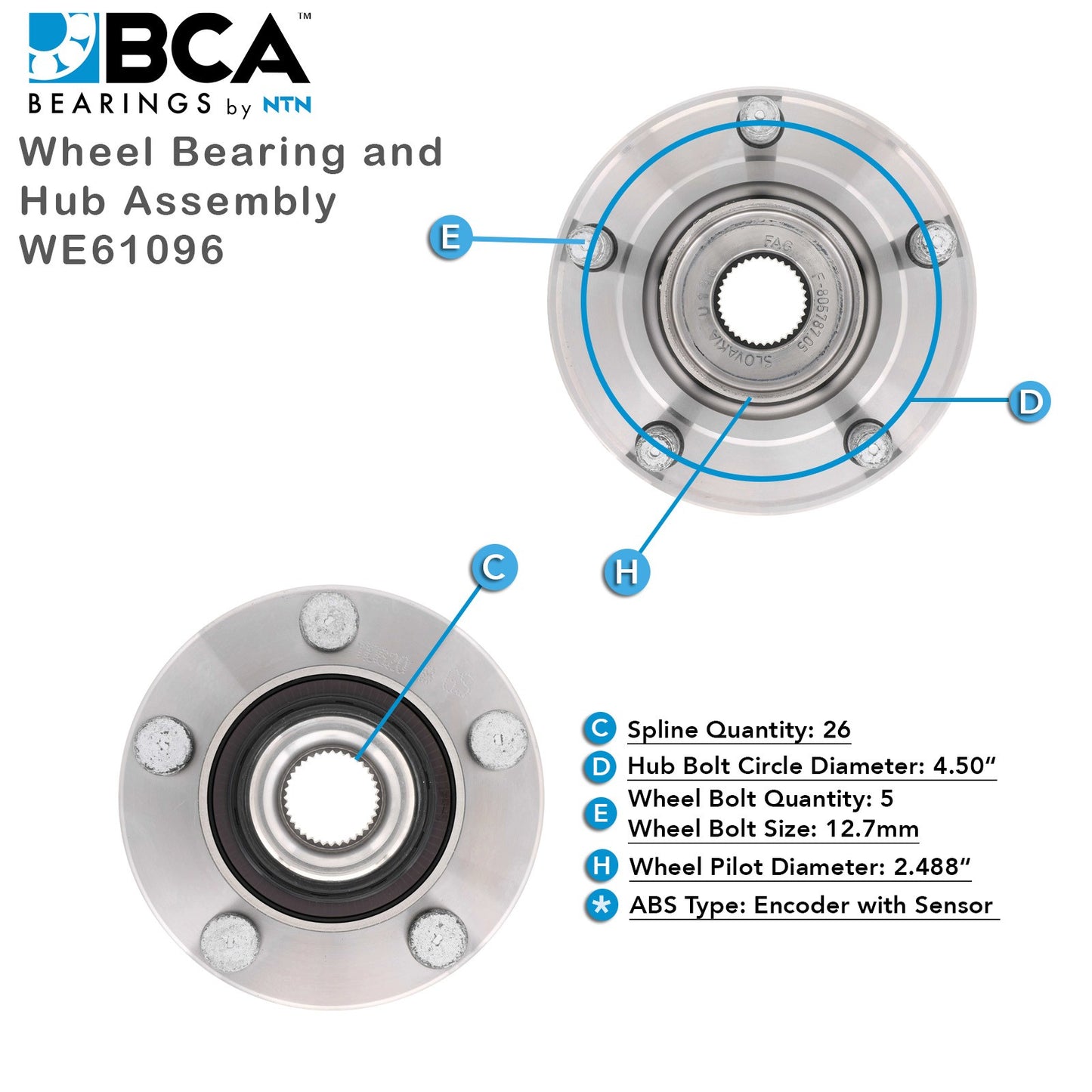 BCA Wheel Bearing and Hub Assembly WE61096