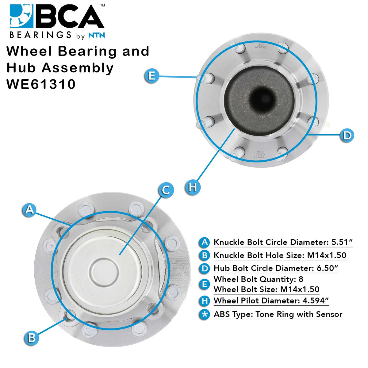 BCA Wheel Bearing and Hub Assembly WE61310