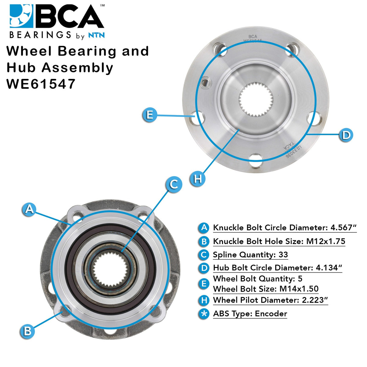 BCA Wheel Bearing and Hub Assembly WE61547