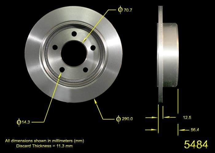 BENDIX PREMIUM DRUM AND ROTOR Disc Brake Rotor PRT1547