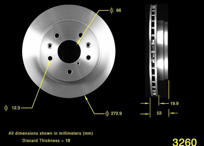 BENDIX PREMIUM DRUM AND ROTOR Disc Brake Rotor PRT1738