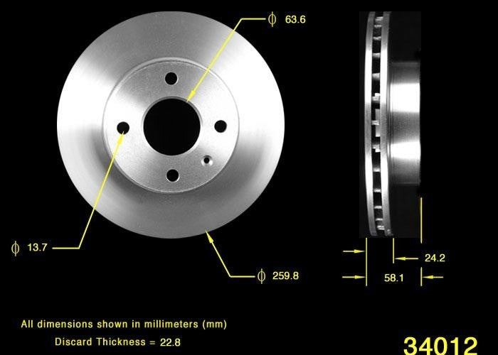 BENDIX PREMIUM DRUM AND ROTOR Disc Brake Rotor PRT1749