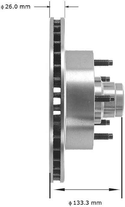Bendix Premium Drum AND Rotor BENDIX Disc Brake Rotor and Hub Assembly PRT1906