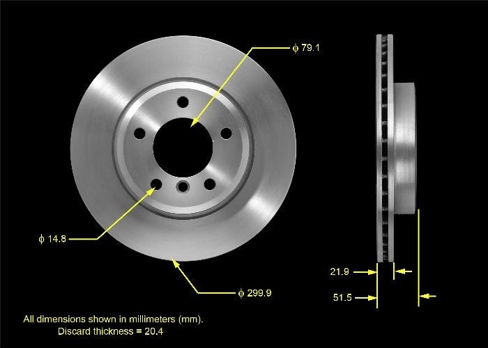 BENDIX PREMIUM DRUM AND ROTOR Disc Brake Rotor PRT5469