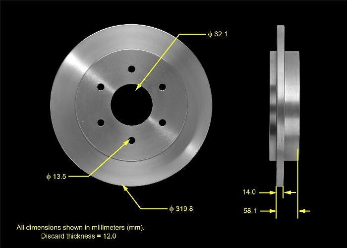 BENDIX PREMIUM DRUM AND ROTOR Disc Brake Rotor PRT5475