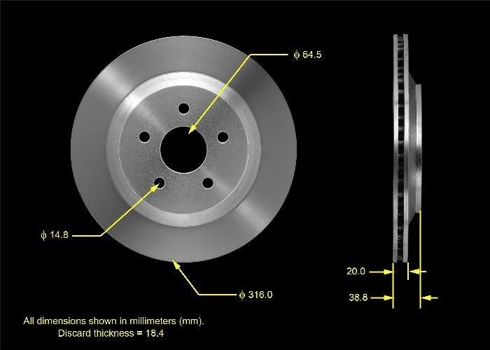 BENDIX PREMIUM DRUM AND ROTOR Disc Brake Rotor PRT5478