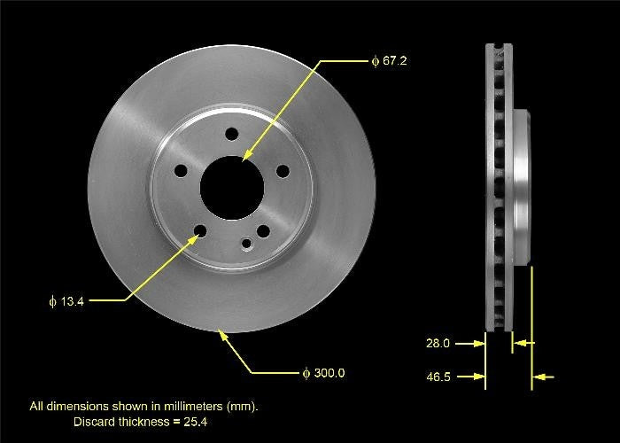 BENDIX PREMIUM DRUM AND ROTOR Disc Brake Rotor PRT5494