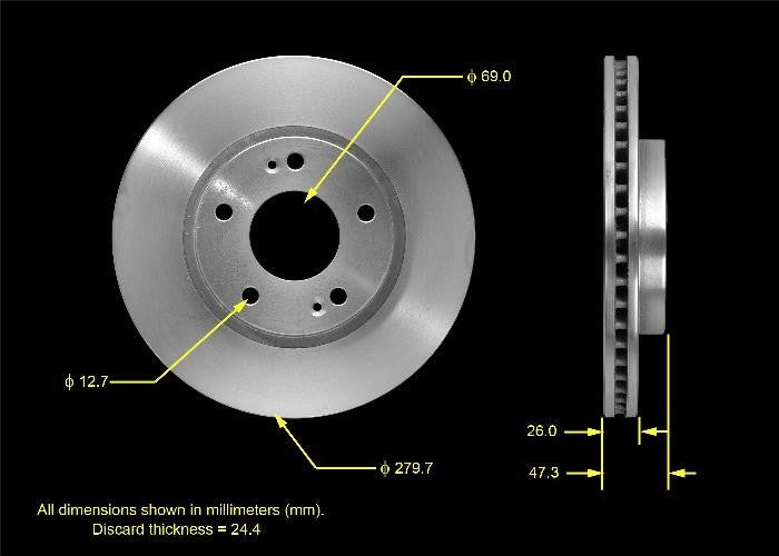 BENDIX PREMIUM DRUM AND ROTOR Disc Brake Rotor PRT5504