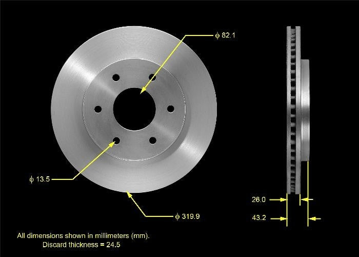 BENDIX PREMIUM DRUM AND ROTOR Disc Brake Rotor PRT5507