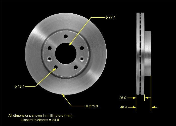 BENDIX PREMIUM DRUM AND ROTOR Disc Brake Rotor PRT5524