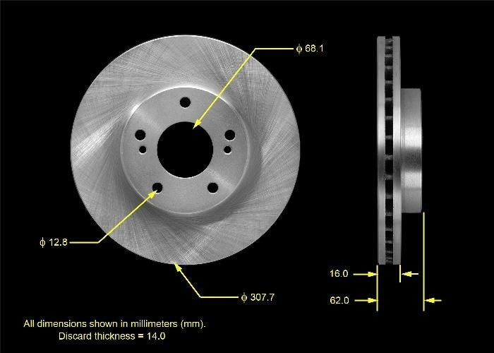 BENDIX PREMIUM DRUM AND ROTOR Disc Brake Rotor PRT5537