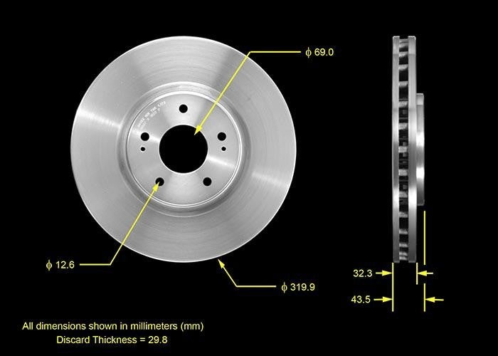 BENDIX PREMIUM DRUM AND ROTOR Disc Brake Rotor PRT5539