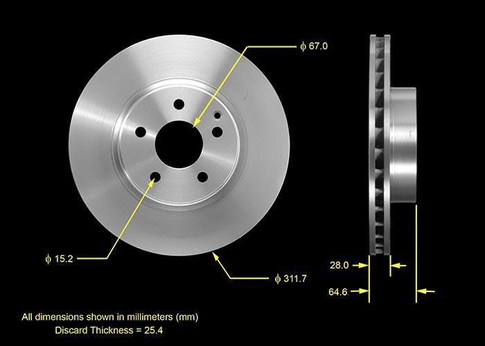 BENDIX PREMIUM DRUM AND ROTOR Disc Brake Rotor PRT5551