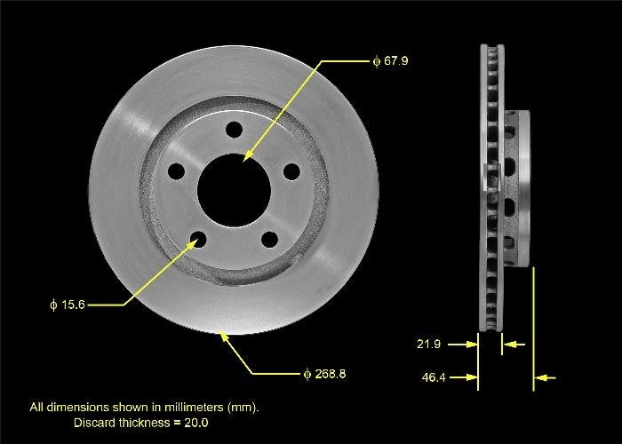 BENDIX PREMIUM DRUM AND ROTOR Disc Brake Rotor PRT5573