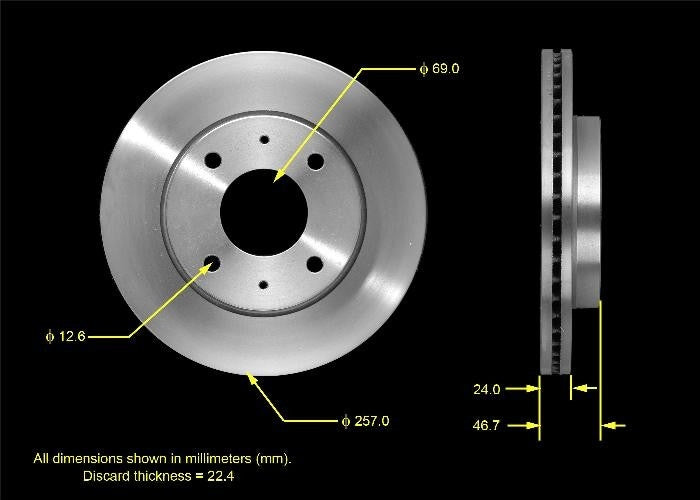 BENDIX PREMIUM DRUM AND ROTOR Disc Brake Rotor PRT5576