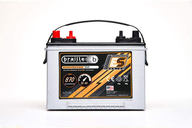 BRAILLE AUTO BATTERY 34M Marine Endurance AGM Battery 870 CCA Ignitions and Electrical Charging Systems main image