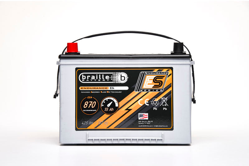 BRAILLE AUTO BATTERY 34 Endurance AGM Battery 870 CCA Ignitions and Electrical Charging Systems main image