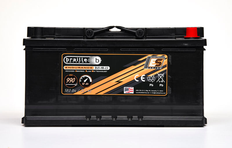 BRAILLE AUTO BATTERY 49-H8-L5 Endurance AGM Battery 990 CCA Ignitions and Electrical Charging Systems main image