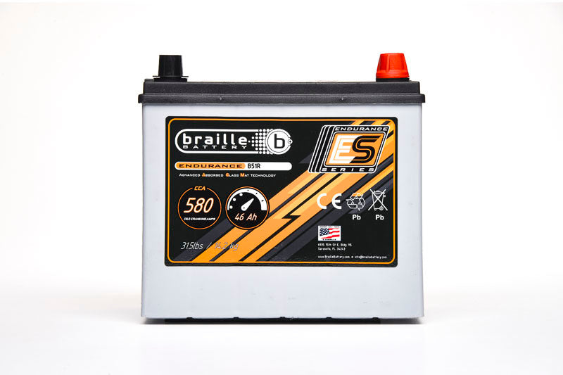 BRAILLE AUTO BATTERY 51R Endurance AGM Battery 580 CCA Ignitions and Electrical Charging Systems main image
