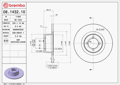 Brembo Disc Brake Rotor 08.1432.10