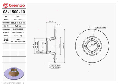 Brembo Disc Brake Rotor 08.1509.10