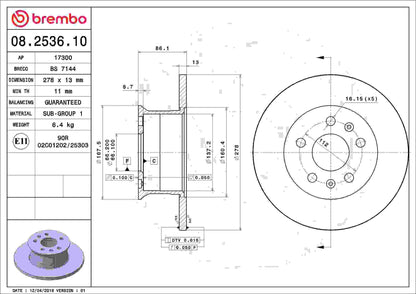 Brembo Disc Brake Rotor 08.2536.10