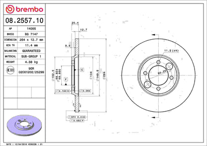 Brembo Disc Brake Rotor 08.2557.10