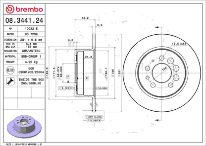Brembo Disc Brake Rotor 08.3441.24