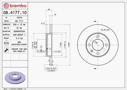 Brembo Disc Brake Rotor 08.4177.10