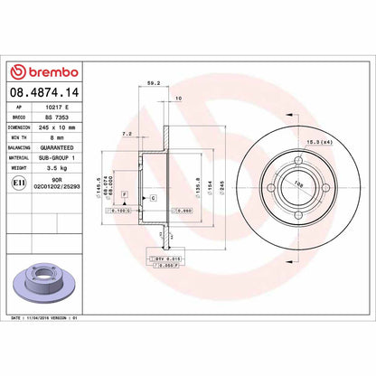 Brembo Disc Brake Rotor 08.4874.14