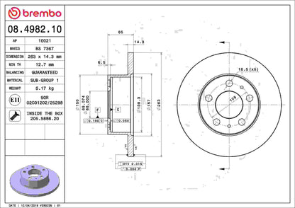 Brembo Disc Brake Rotor 08.4982.10