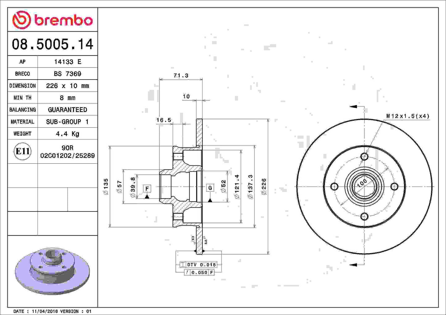 Brembo Disc Brake Rotor