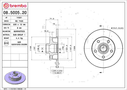 Brembo Disc Brake Rotor 08.5005.20