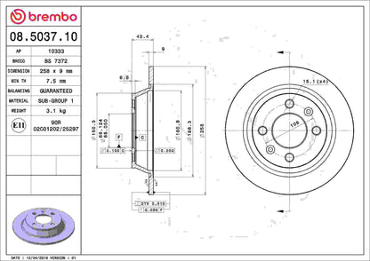 Brembo Disc Brake Rotor 08.5037.10