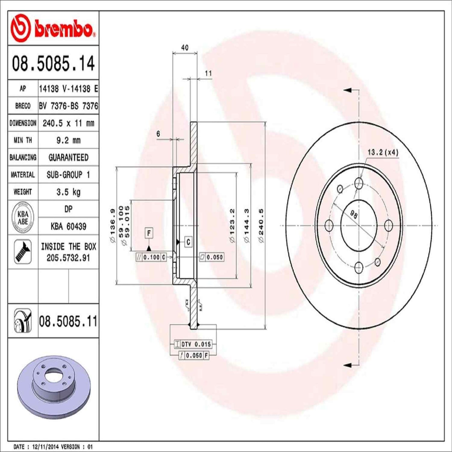Brembo Disc Brake Rotor