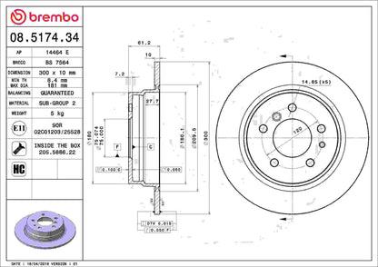 Brembo Disc Brake Rotor 08.5174.34