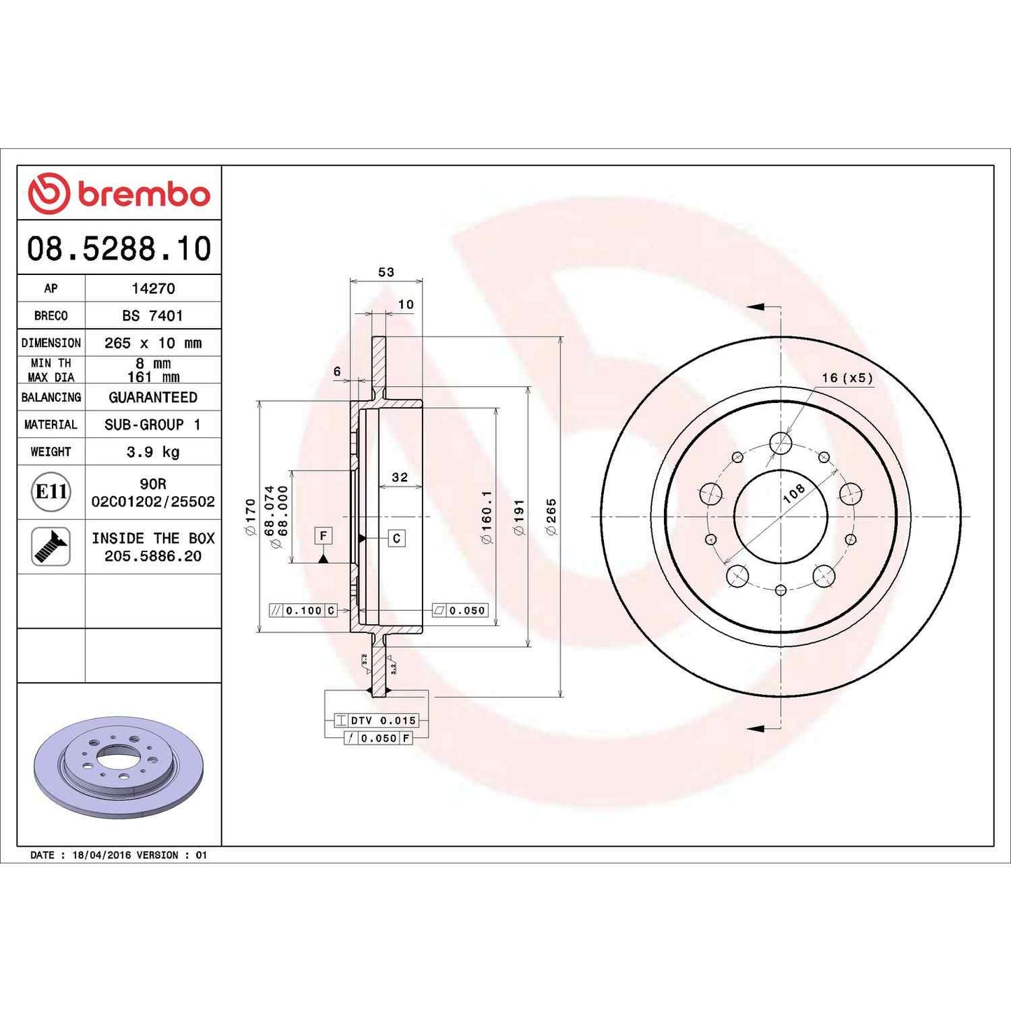 Brembo Disc Brake Rotor